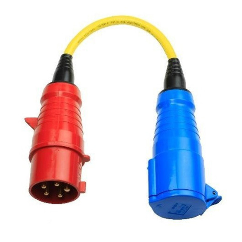 Adapter Cord 32A/3 to single Phoenix-CEE Plug 5P/CEE Coupling 3P