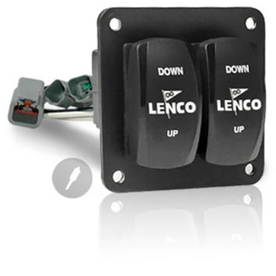 Przełącznik Lenco Marine Double Rocker zestaw (single) bez przewodu zasil.
