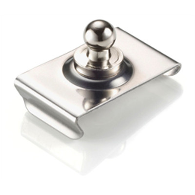 Clips na szybę 24 mm stal nierdzewna/mosiądz niklowany