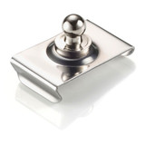 Clips na szybę 24 mm stal nierdzewna/mosiądz niklowany