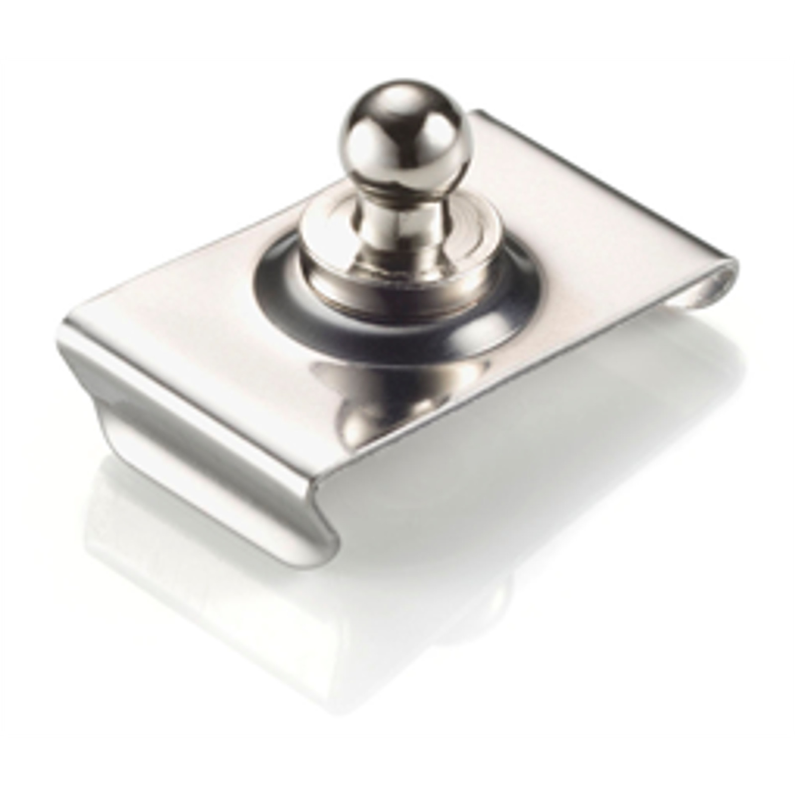 Clips na szybę 24 mm stal nierdzewna/mosiądz niklowany