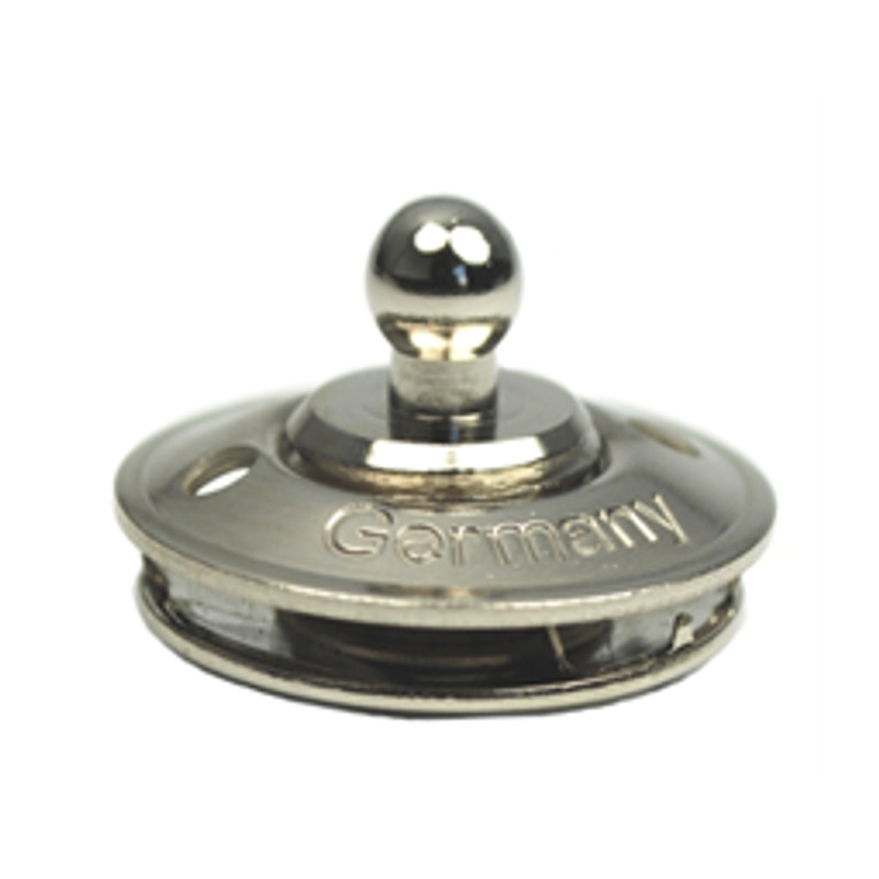 Zapinka dolna do tkanin, skóry, plandek, mosiądz niklowany