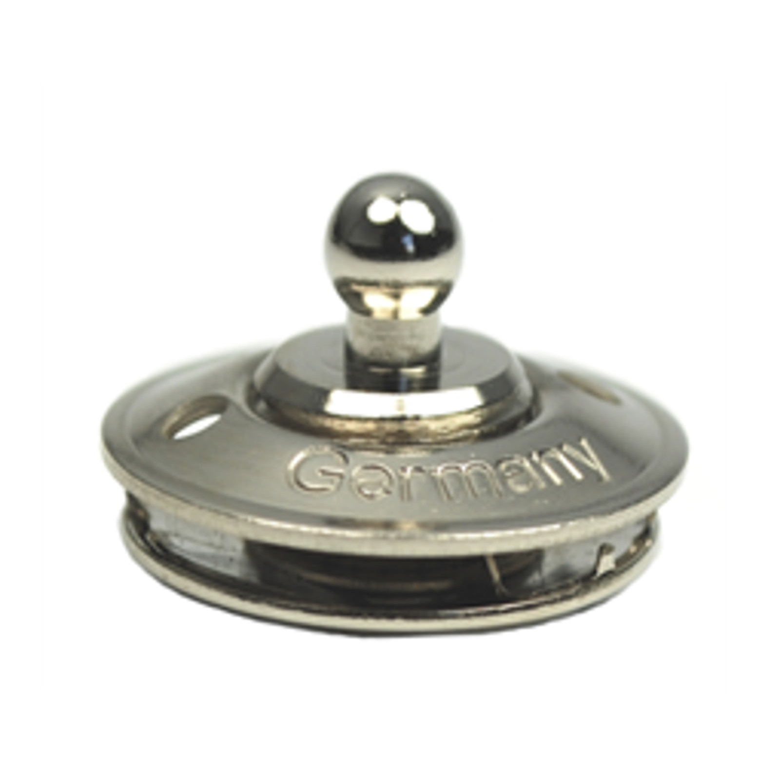 Zapinka dolna do tkanin, skóry, plandek, mosiądz niklowany