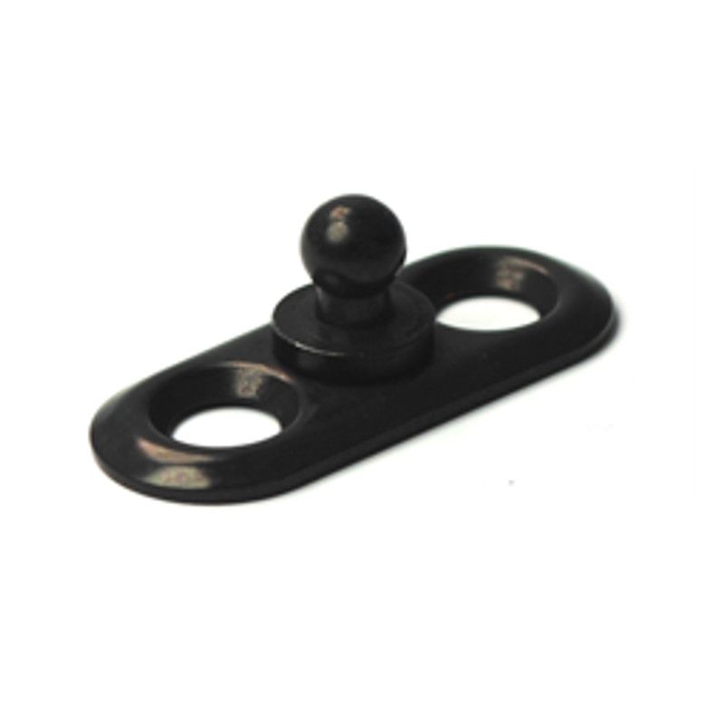 Zapinka dolna owalna do nitowania i przykręcania, mosiądz chromowany czarny