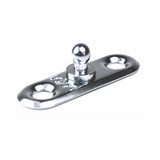 Zapinka dolna owalna do nitowania i przykręcania, mosiądz chromowany, L-34,2mm, między otworami 22,3mm