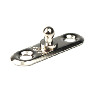 Zapinka dolna owalna do nitowania i przykręcania mosiądz niklowany L-342mm między otworami 223mm