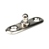 Zapinka dolna owalna do nitowania i przykręcania mosiądz niklowany L-342mm między otworami 223mm