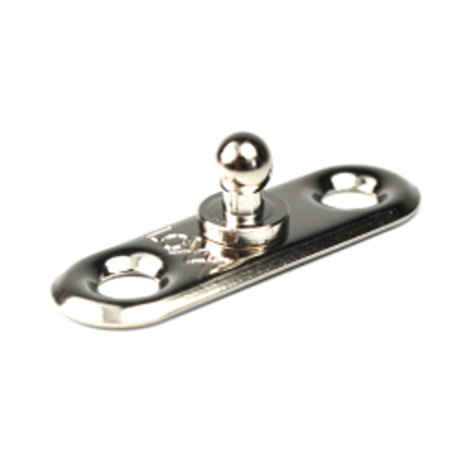 Zapinka dolna owalna do nitowania i przykręcania mosiądz niklowany L-342mm między otworami 223mm