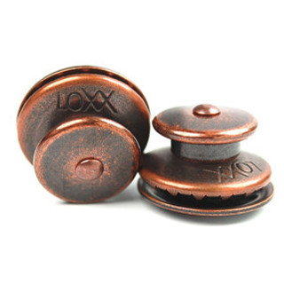 Zapinka górna / duża główka do materiału 3-4mm, mosiądz, miedź postarzana