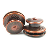 Zapinka górna / duża główka do materiału 3-4mm, mosiądz, miedź postarzana