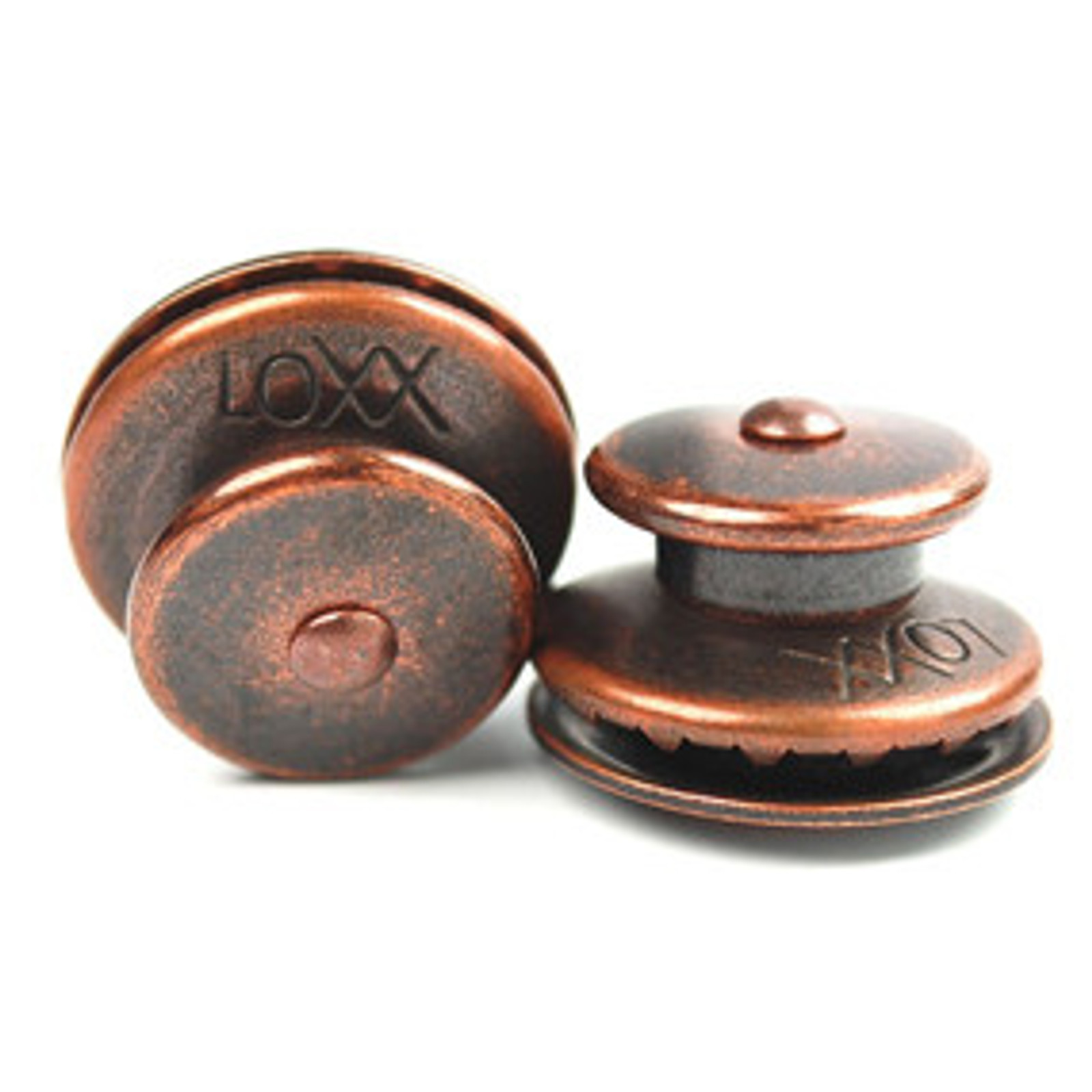 Zapinka górna / duża główka do materiału 3-4mm, mosiądz, miedź postarzana