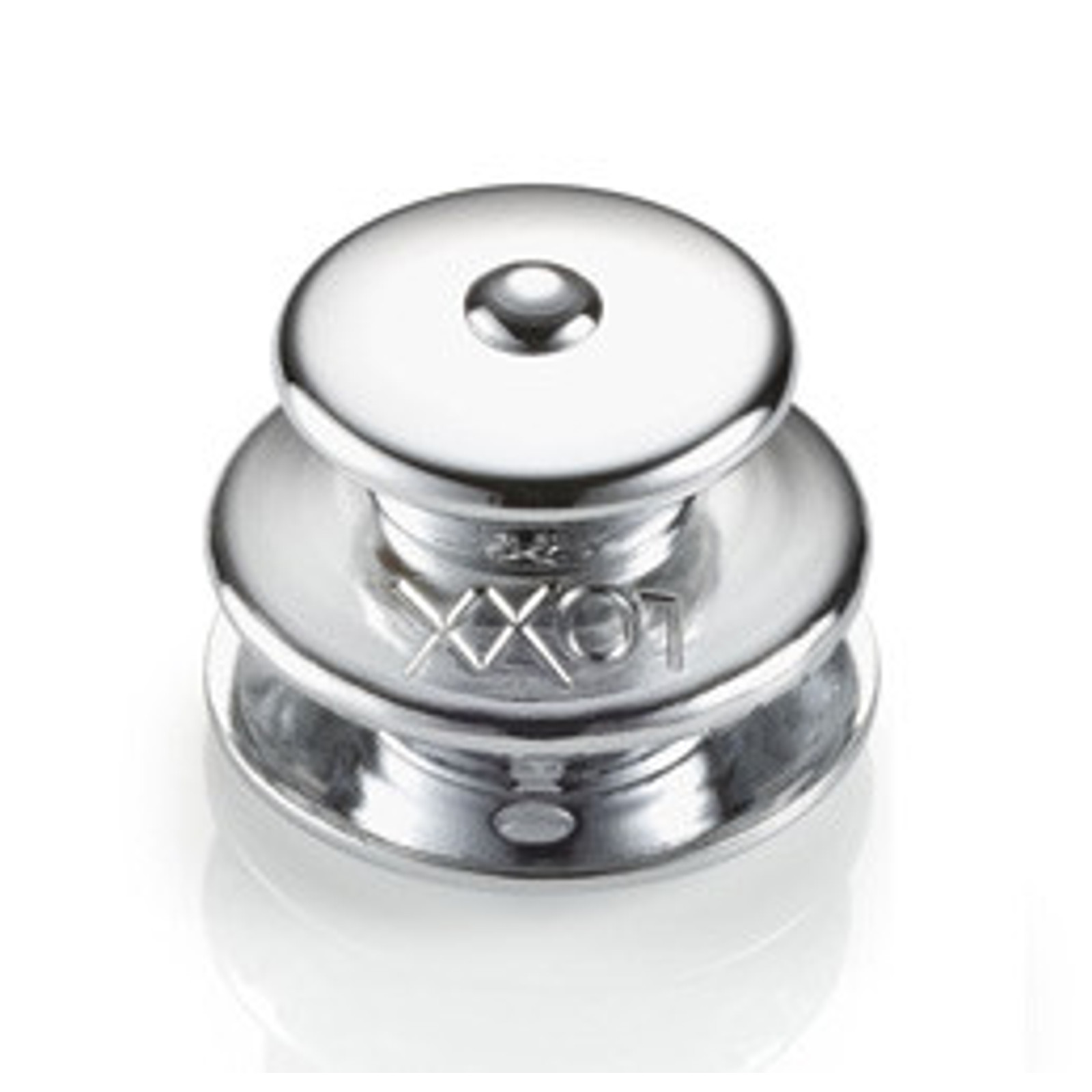 Zapinka górna XL / duża główka do materiału 5mm, mosiądz chromowany