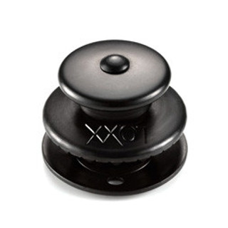 Zapinka górna XL / duża główka do materiału 5mm, mosiądz chromowany czarny