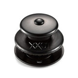 Zapinka górna XL / duża główka do materiału 5mm, mosiądz chromowany czarny