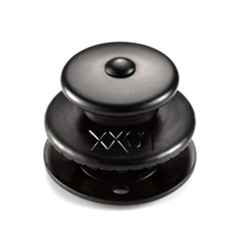 Zapinka górna XL / duża główka do materiału 5mm, mosiądz chromowany czarny