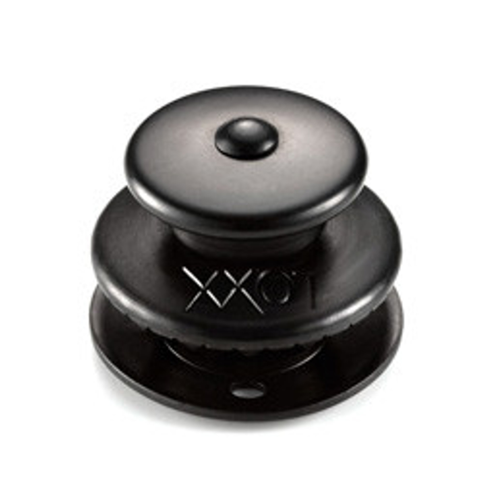 Zapinka górna XL / duża główka do materiału 5mm, mosiądz chromowany czarny