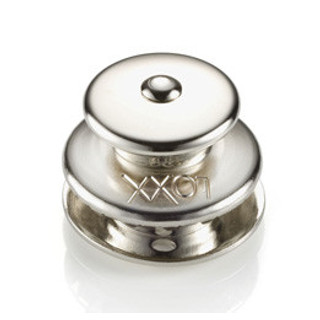 Zapinka górna XL / duża główka do materiału 5mm, mosiądz niklowany