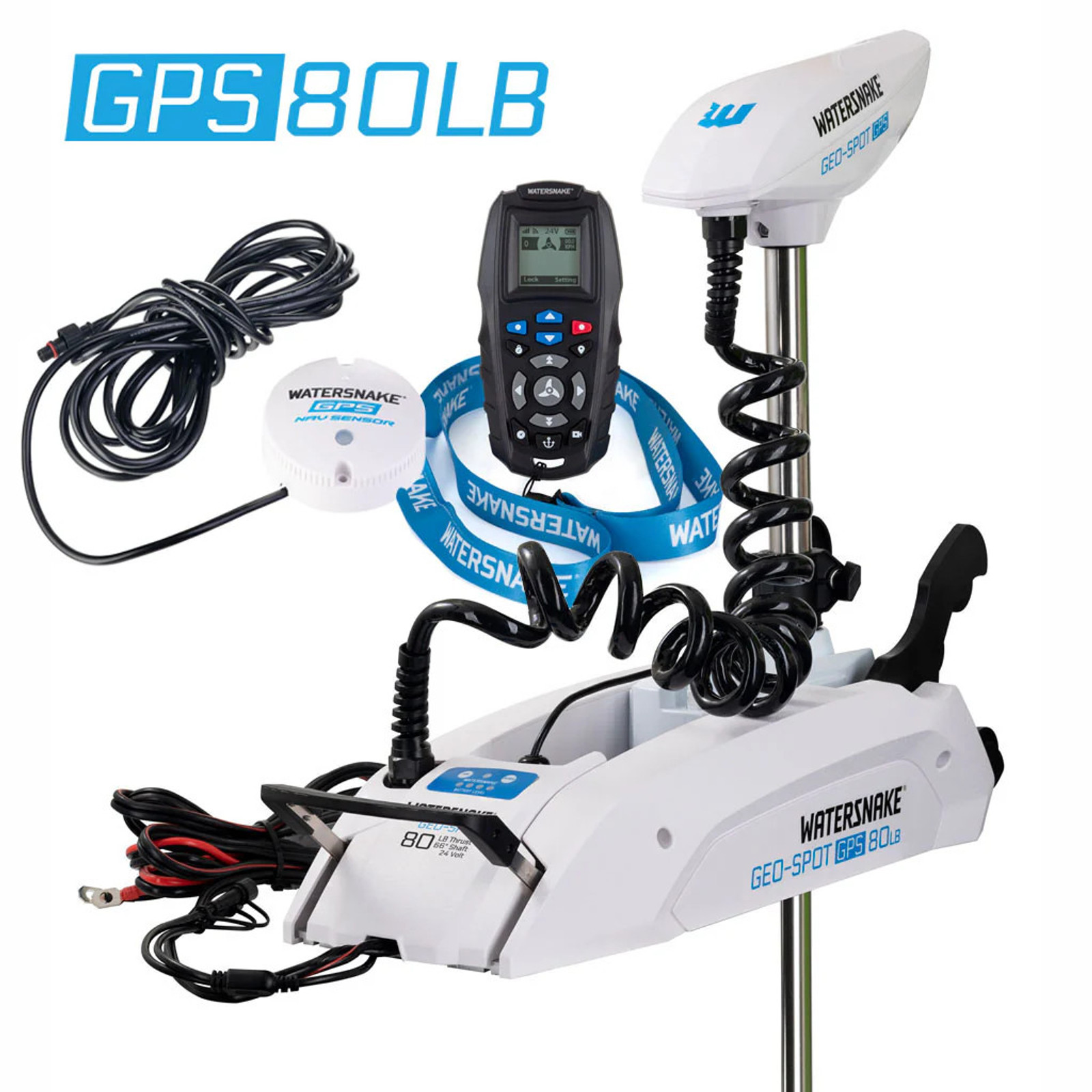 WS bow motor GEOSPOT GPS 80LB/78" REMOTE with external sensor and double Anderson connector