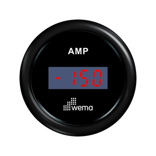 Zestaw amperomierza z czujnikiem 52 mm czarny Wema