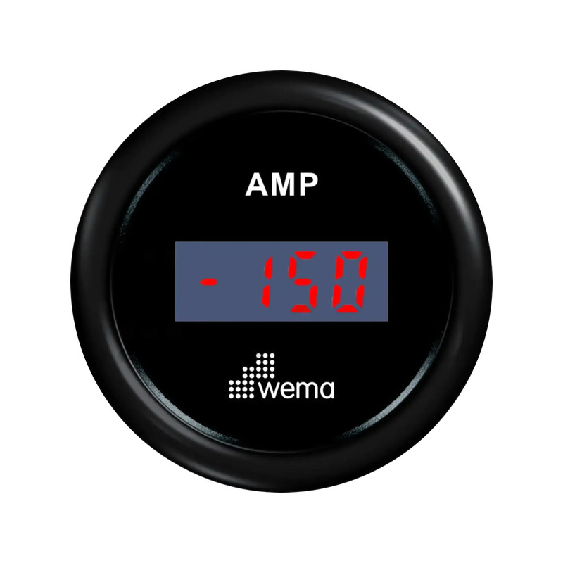 Zestaw amperomierza z czujnikiem 52 mm czarny Wema