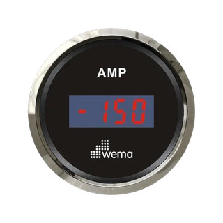 Zestaw amperomierza z czujnikiem 52 mm srebrno-czarny Wema