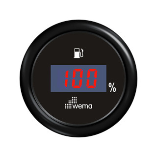Cyfrowy wskaźnik poziomu paliwa 52 mm czarny Wema