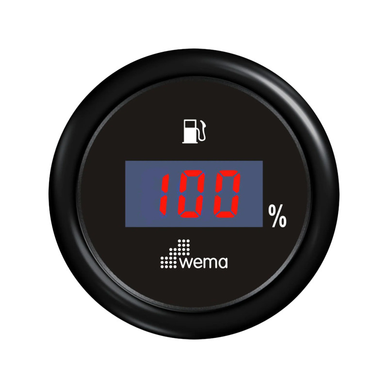 Cyfrowy wskaźnik poziomu paliwa 52 mm czarny Wema
