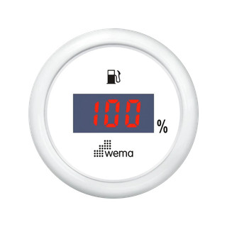 Cyfrowy wskaźnik poziomu paliwa 52 mm biały Wema