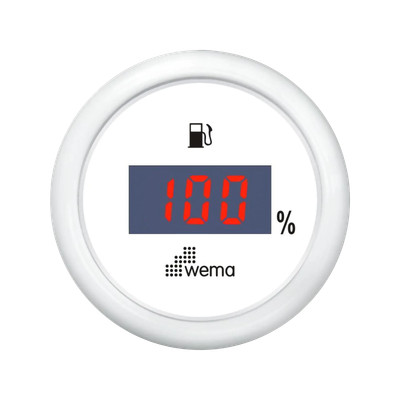 Cyfrowy wskaźnik poziomu paliwa 52 mm biały Wema