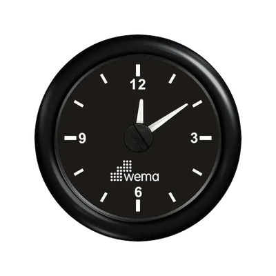 Analogowy wskaźnik zegarowy 52 mm czarny Wema