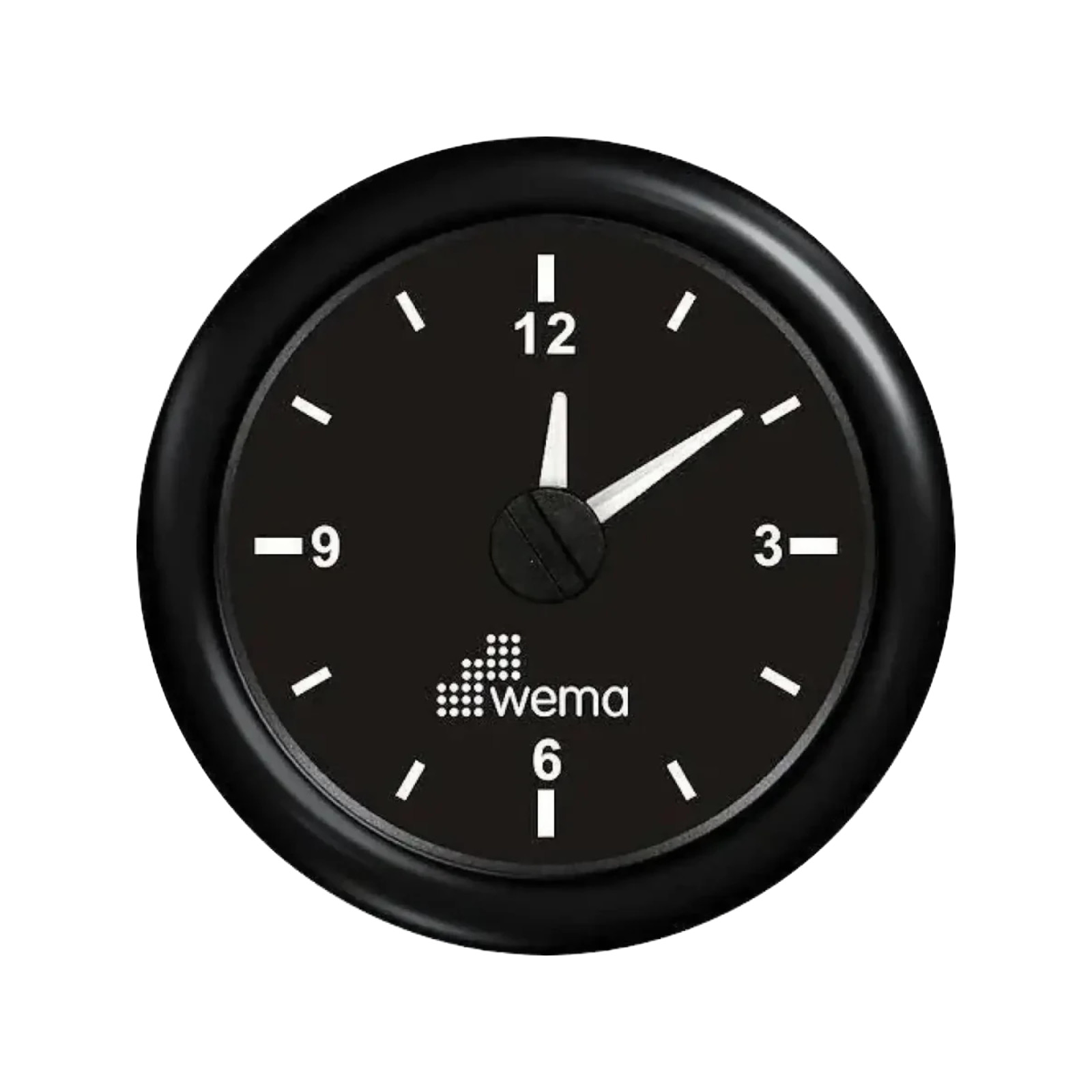 Analogowy wskaźnik zegarowy 52 mm czarny Wema