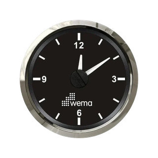 Analogowy wskaźnik zegarowy 52 mm srebrno-czarny Wema