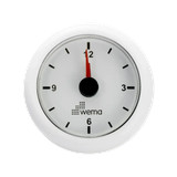 Analogowy wskaźnik zegarowy 52 mm biały Wema