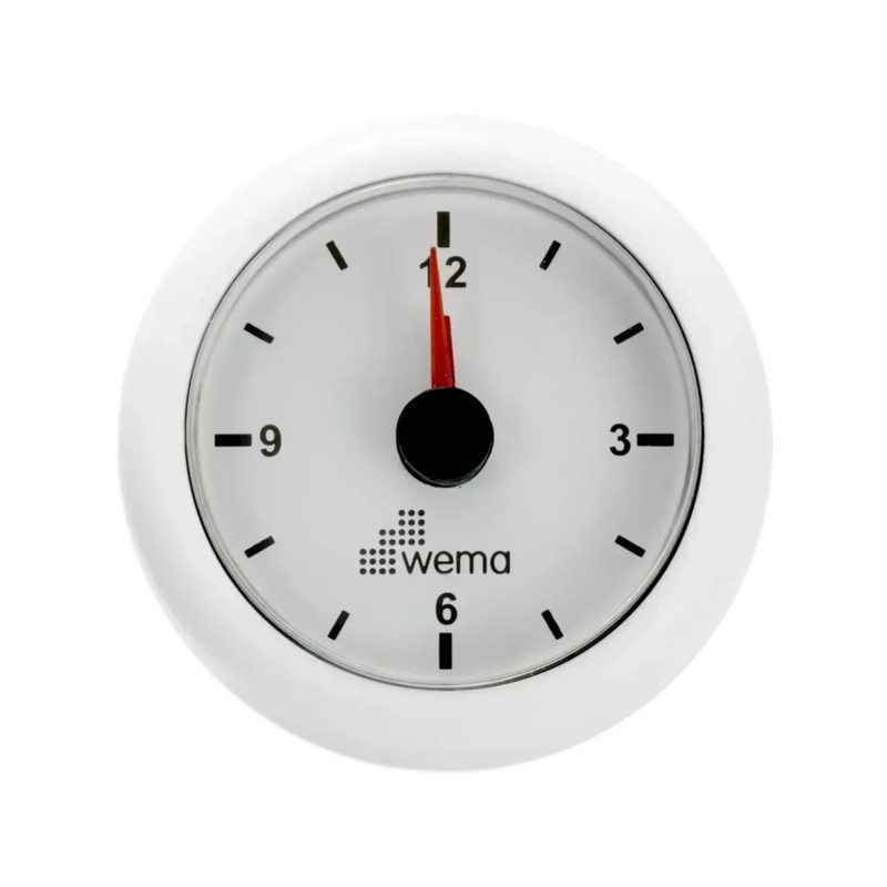 Analogowy wskaźnik zegarowy 52 mm biały Wema