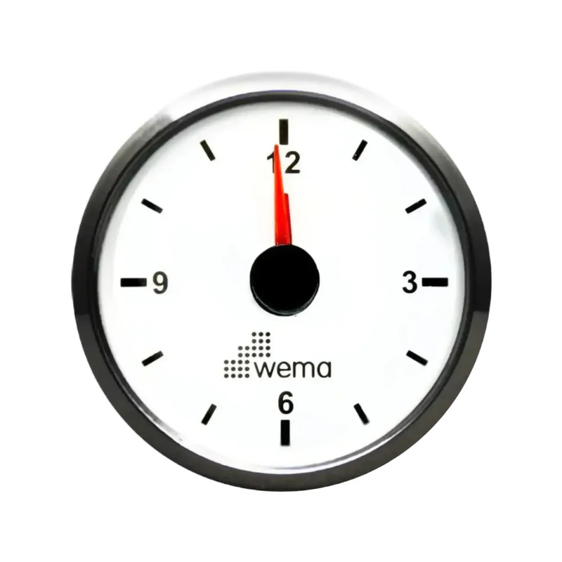 Analogowy wskaźnik zegarowy 52 mm srebrno-biały Wema