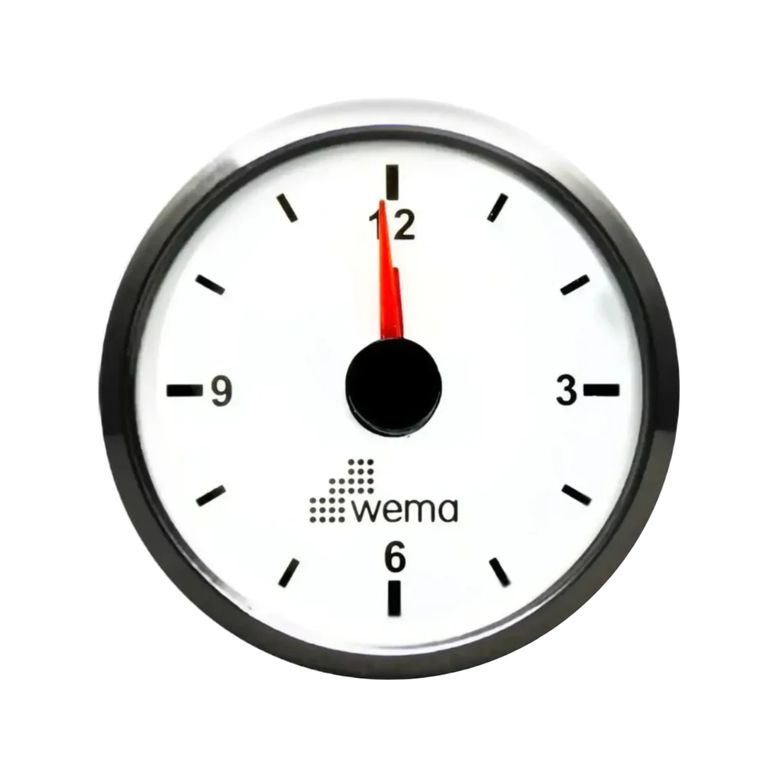 Analogowy wskaźnik zegarowy 52 mm srebrno-biały Wema