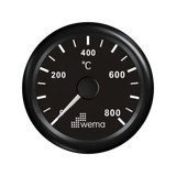 Wskaźnik temeperatury spalin 52 mm czarny Wema