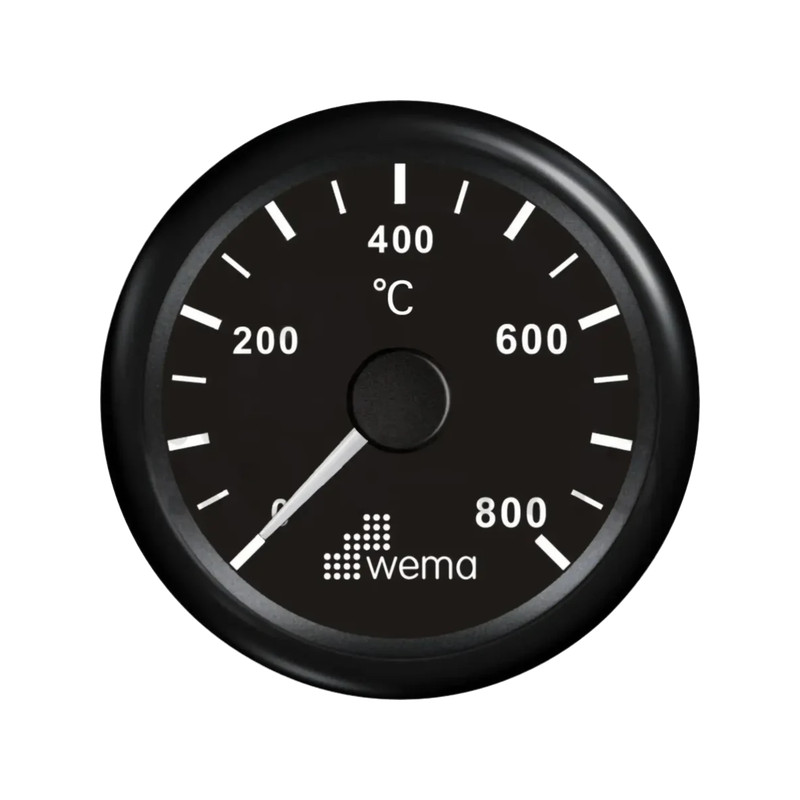 Wskaźnik temeperatury spalin 52 mm czarny Wema