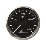 Wskaźnik temeperatury spalin 52 mm srebrno-czarny Wema