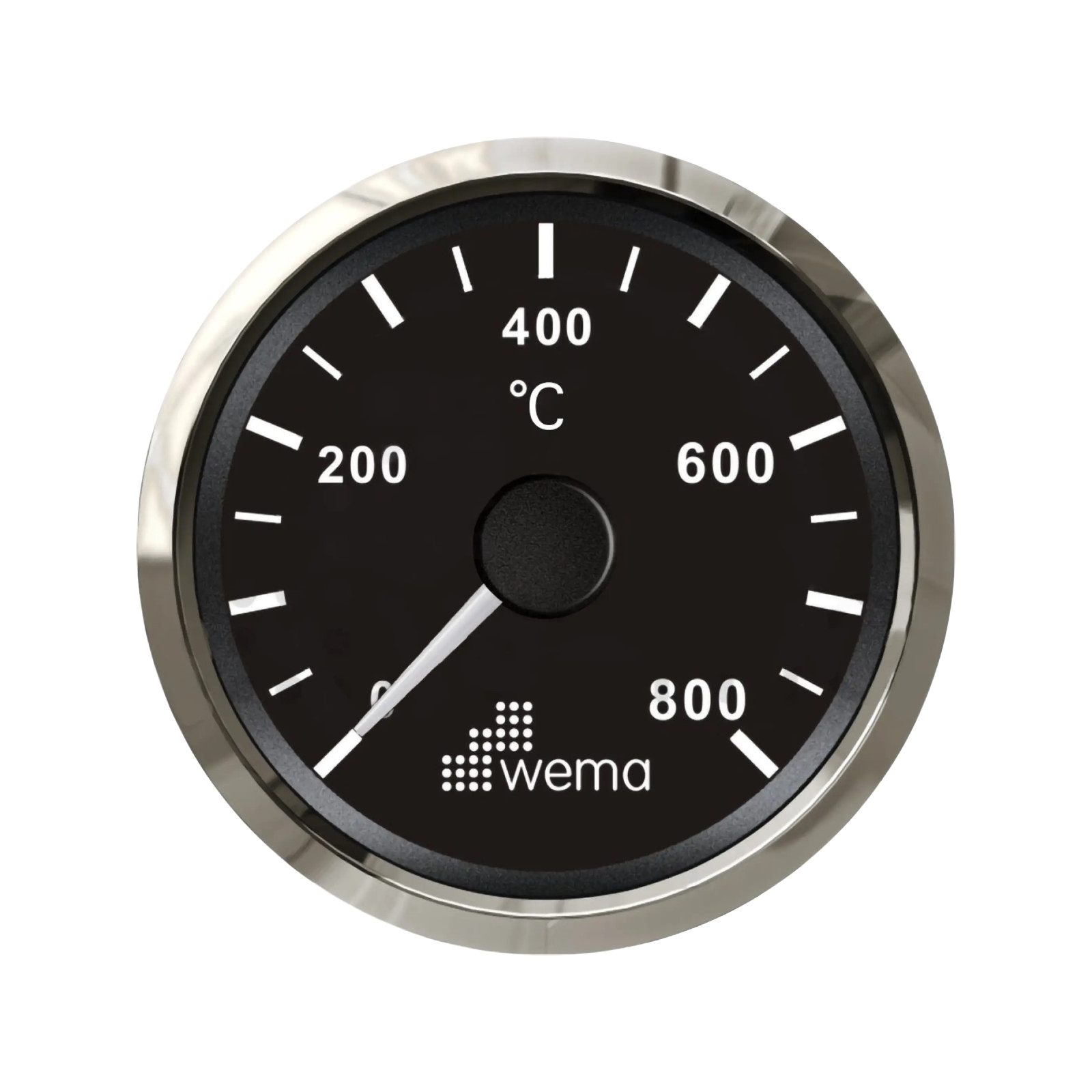 Wskaźnik temeperatury spalin 52 mm srebrno-czarny Wema
