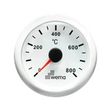 Wskaźnik temeperatury spalin 52 mm biały Wema