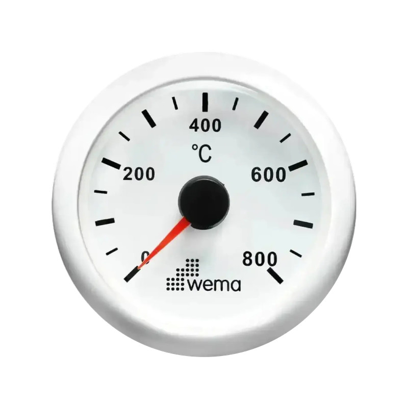 Wskaźnik temeperatury spalin 52 mm biały Wema