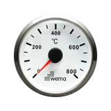 Wskaźnik temeperatury spalin 52 mm srebrno-biały Wema