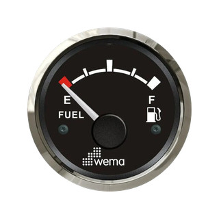 Wskaźnik poziomu paliwa 52 mm 0-190 om srebrno-czarny Wema
