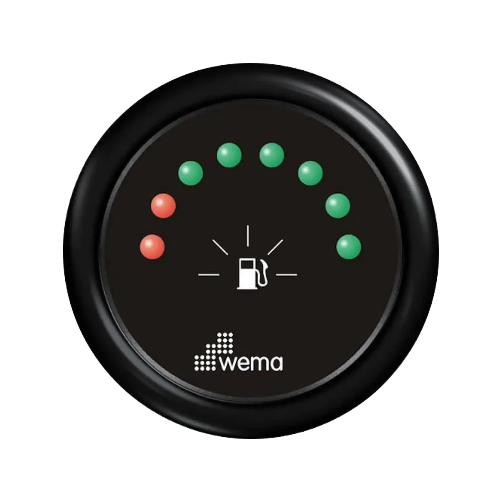 Wskaźnik LED poziomu paliwa 52 mm 0-190 om czarny Wema