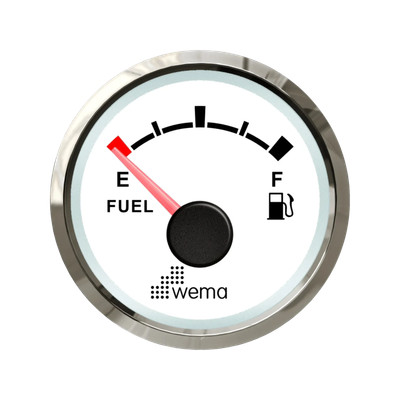 Wskaźnik poziomu paliwa NMEA2000 52 mm srebrno-biały Wema