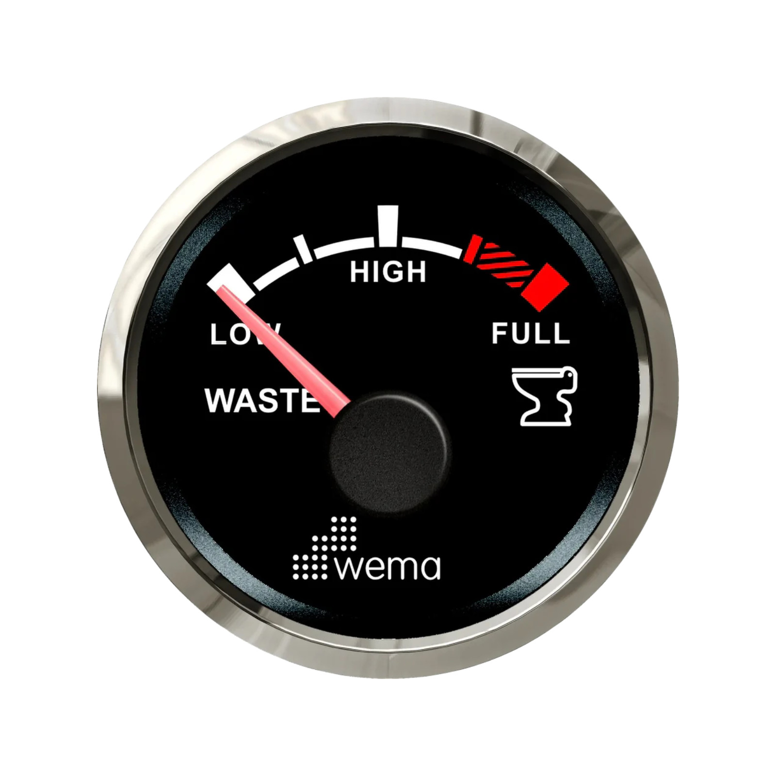 Wskaźnik poziomu nieczystości NMEA2000 52 mm srebrno-czarny Wema