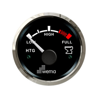 Wskaźnik poziomu nieczystości 52 mm 240-30 om srebrno-czarny Wema