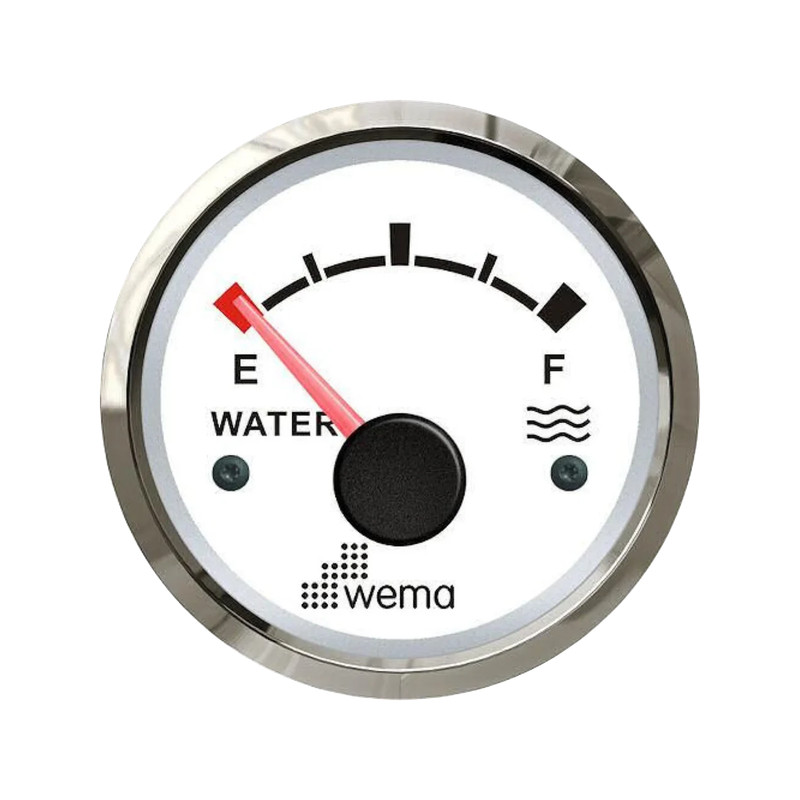 Wskaźnik poziomu wody 52 mm 0-190 om srebrno-biały Wema
