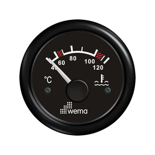 Wskaźnik temperatury wody 52 mm czarny Wema